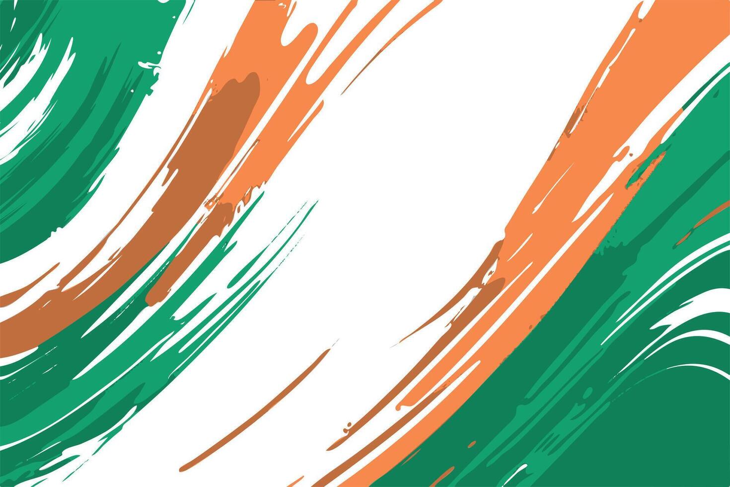 abstract kunst in Ierland vlag kleuren oranje, groente, en wit borstel beroertes vector