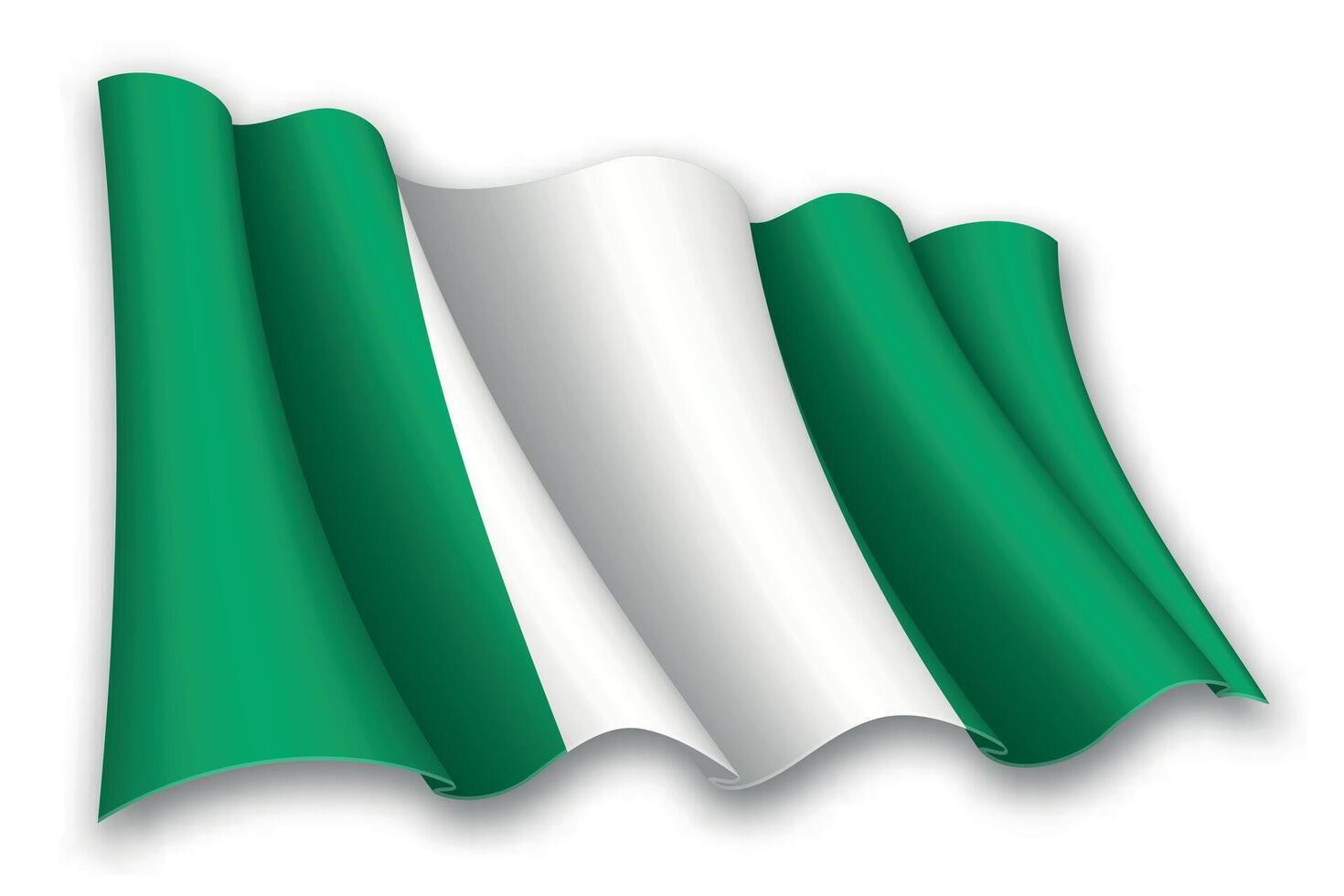 realistisch golvend vlag van Nigeria vector