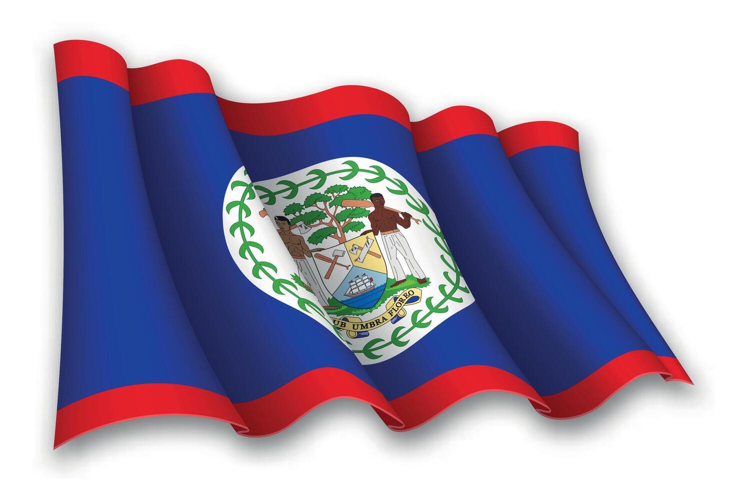 realistisch golvend vlag van Belize vector