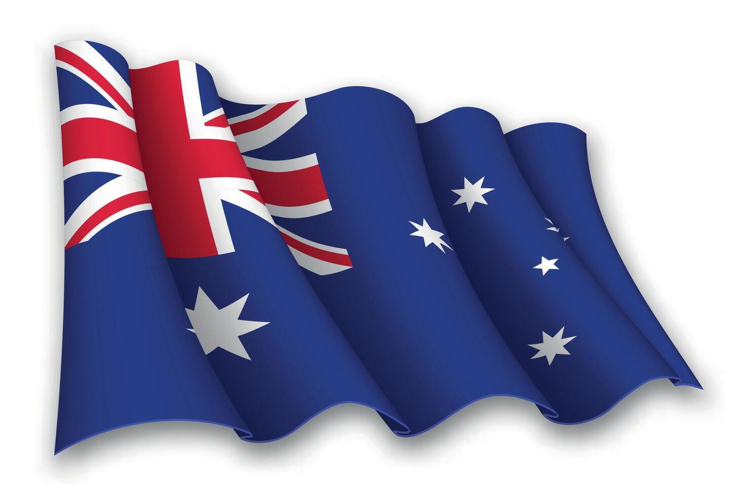 realistisch golvend vlag van Australië vector
