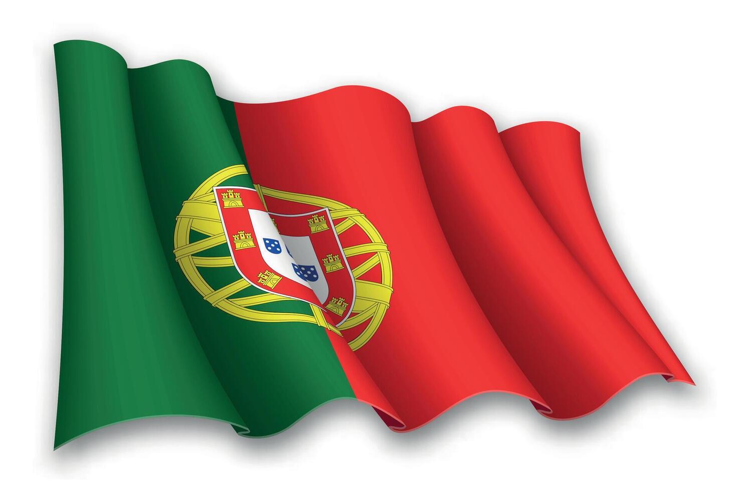 realistisch golvend vlag van Portugal vector