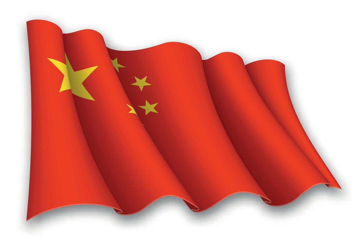 realistisch golvend vlag van China vector