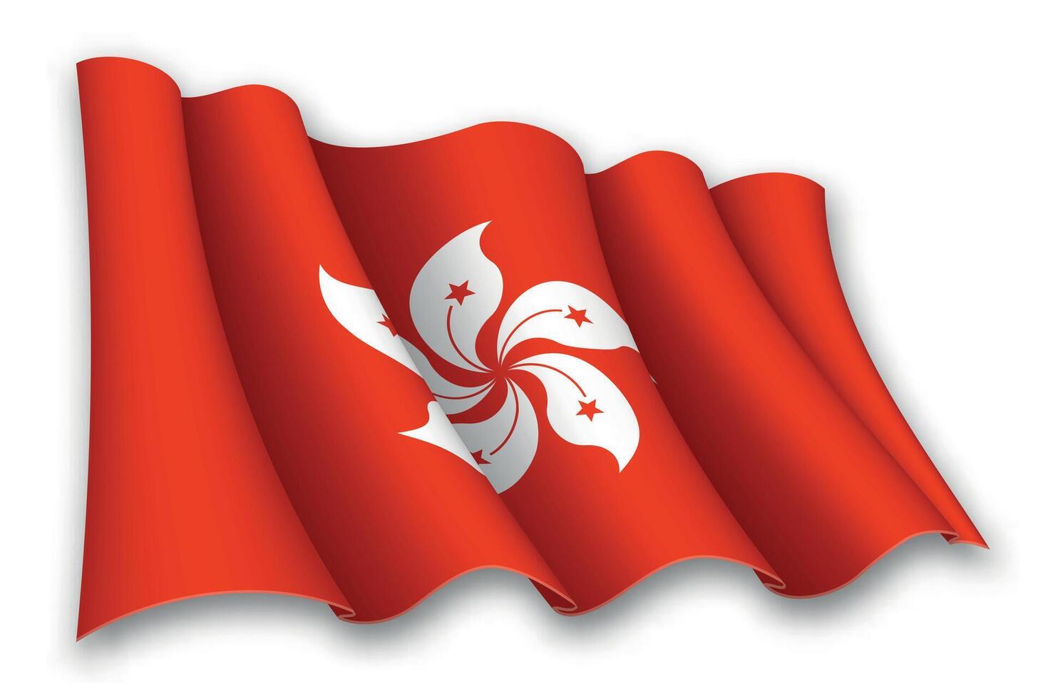 realistisch golvend vlag van hong Kong vector