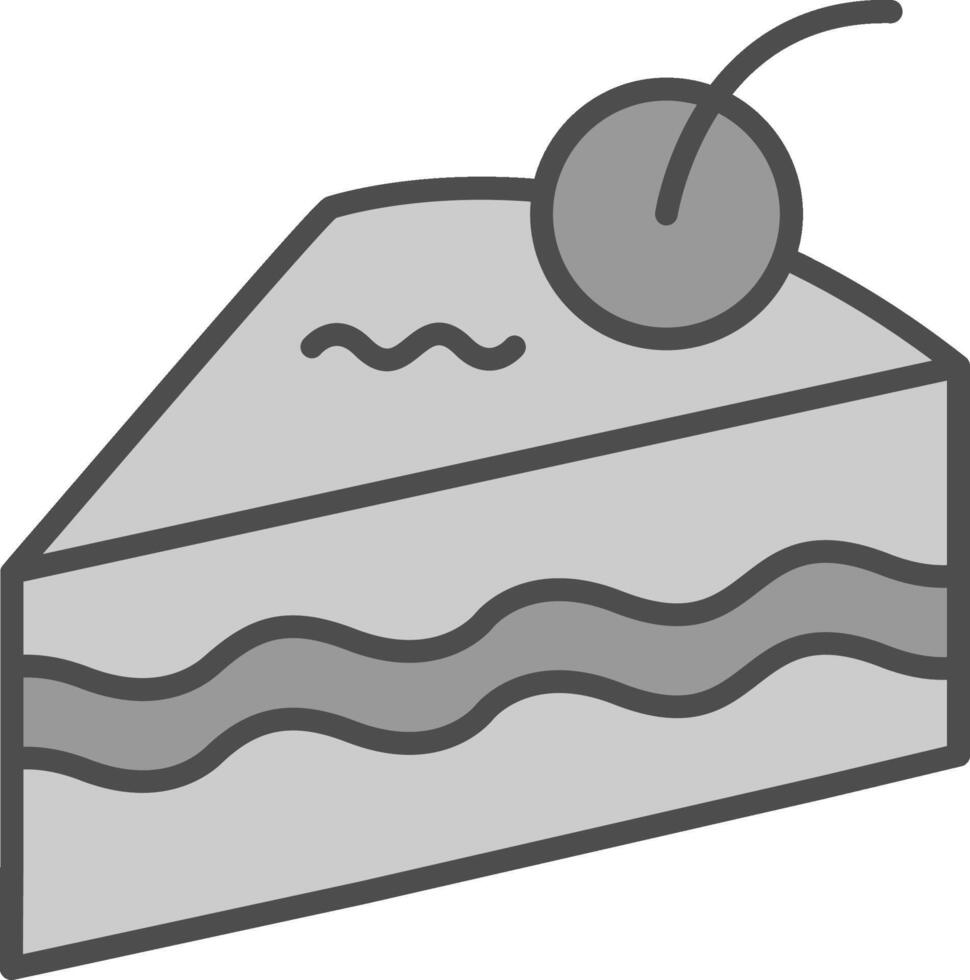 taart plak lijn gevulde grijswaarden icoon ontwerp vector