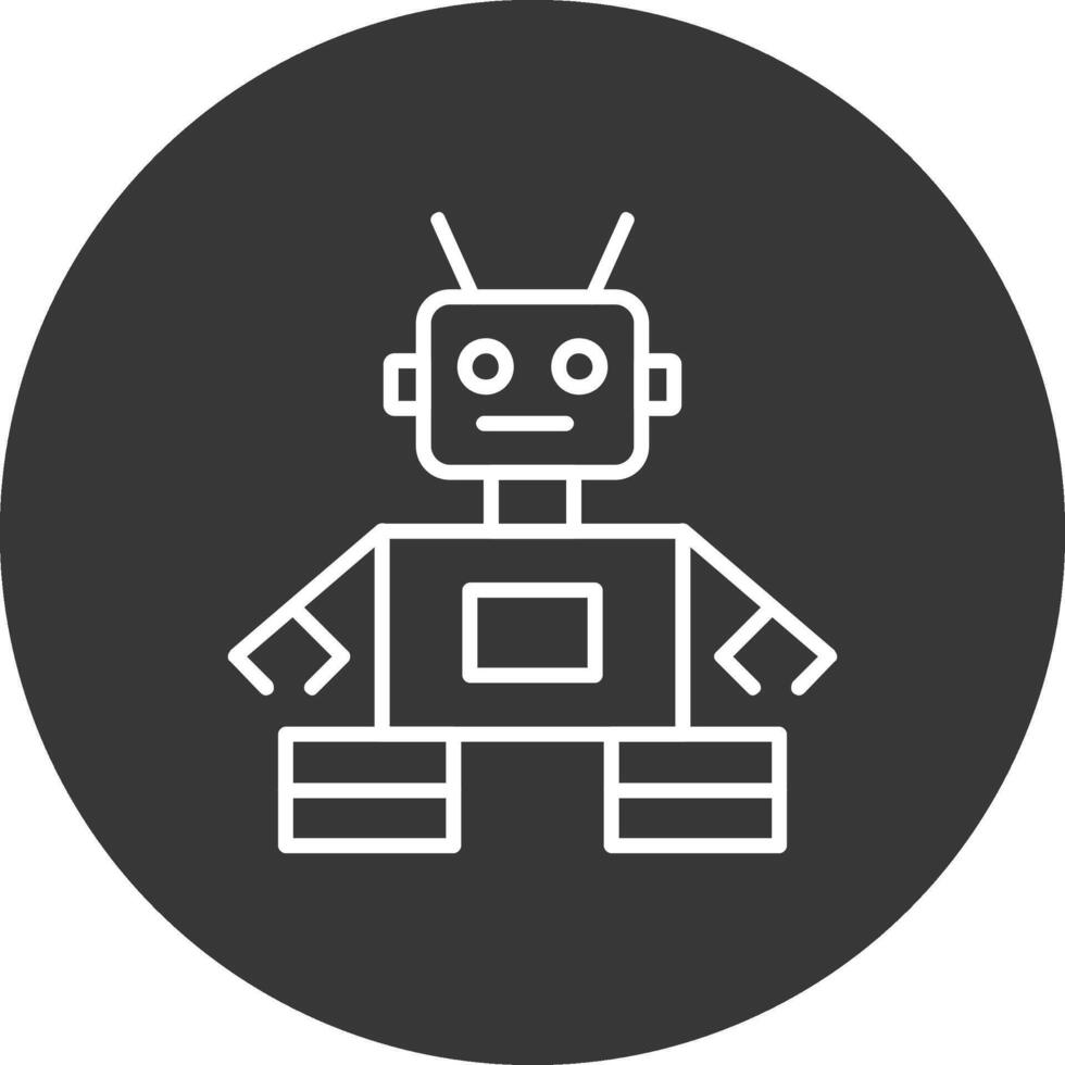 robot lijn omgekeerd icoon ontwerp vector