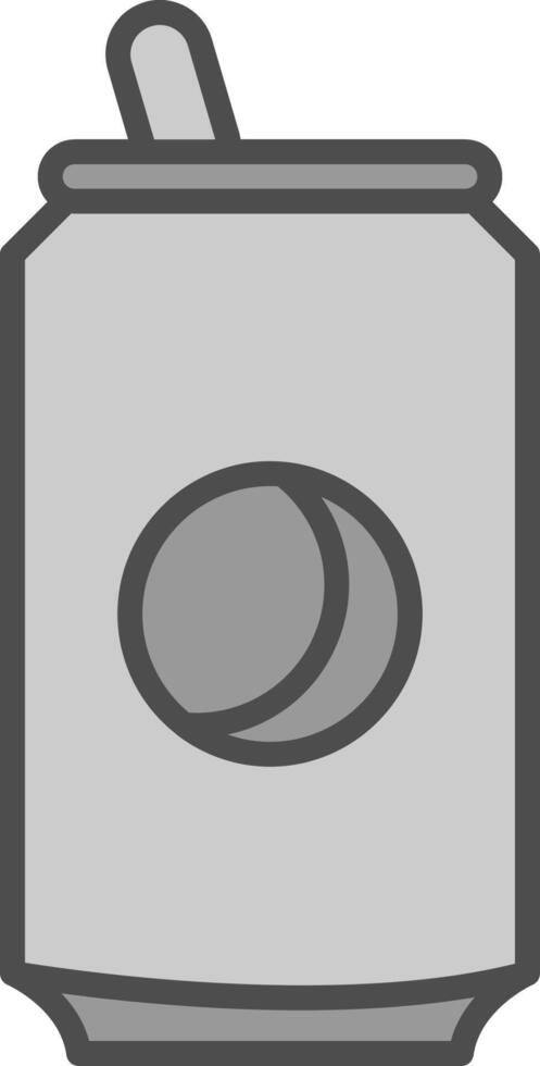 Frisdrank kan lijn gevulde grijswaarden icoon ontwerp vector