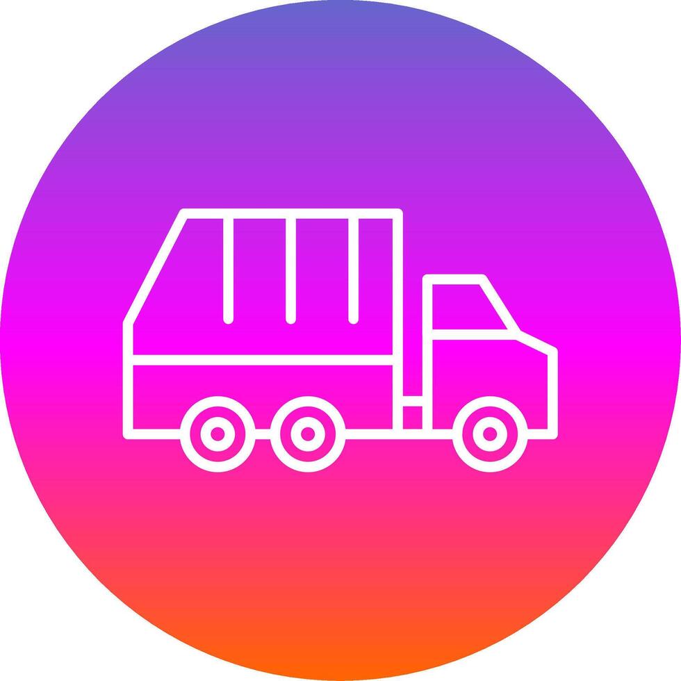 vuilnis vrachtauto lijn helling cirkel icoon vector
