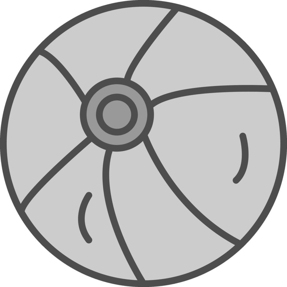 strand bal lijn gevulde grijswaarden icoon ontwerp vector