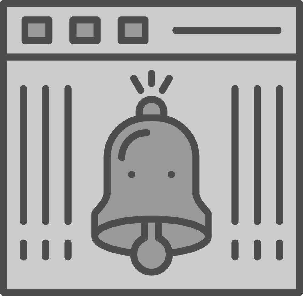 alarm lijn gevulde grijswaarden icoon ontwerp vector