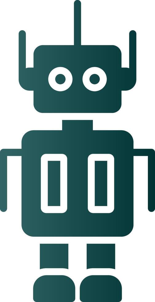 robot glyph helling icoon vector