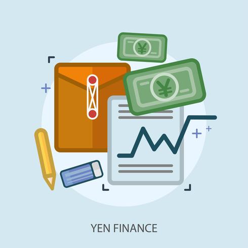 Yen Financiën Conceptueel illustratieontwerp vector