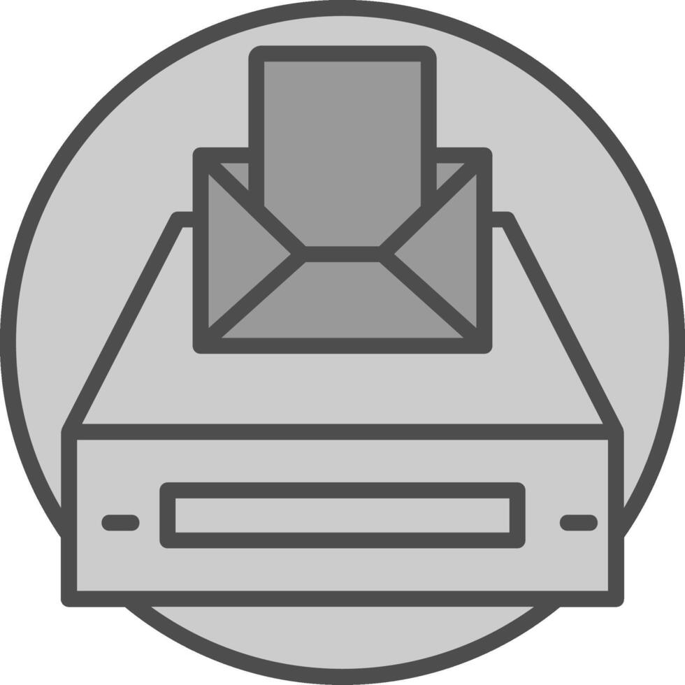 project postvak IN lijn gevulde grijswaarden icoon ontwerp vector