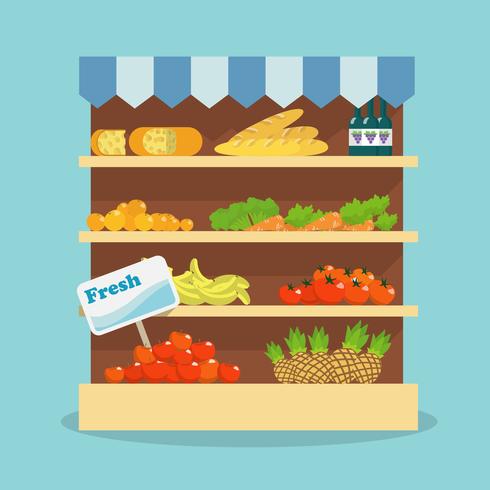 Supermarkt voedselverzameling vector