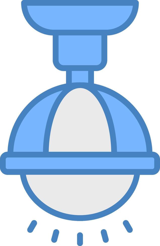 lamp lijn gevulde blauw icoon vector