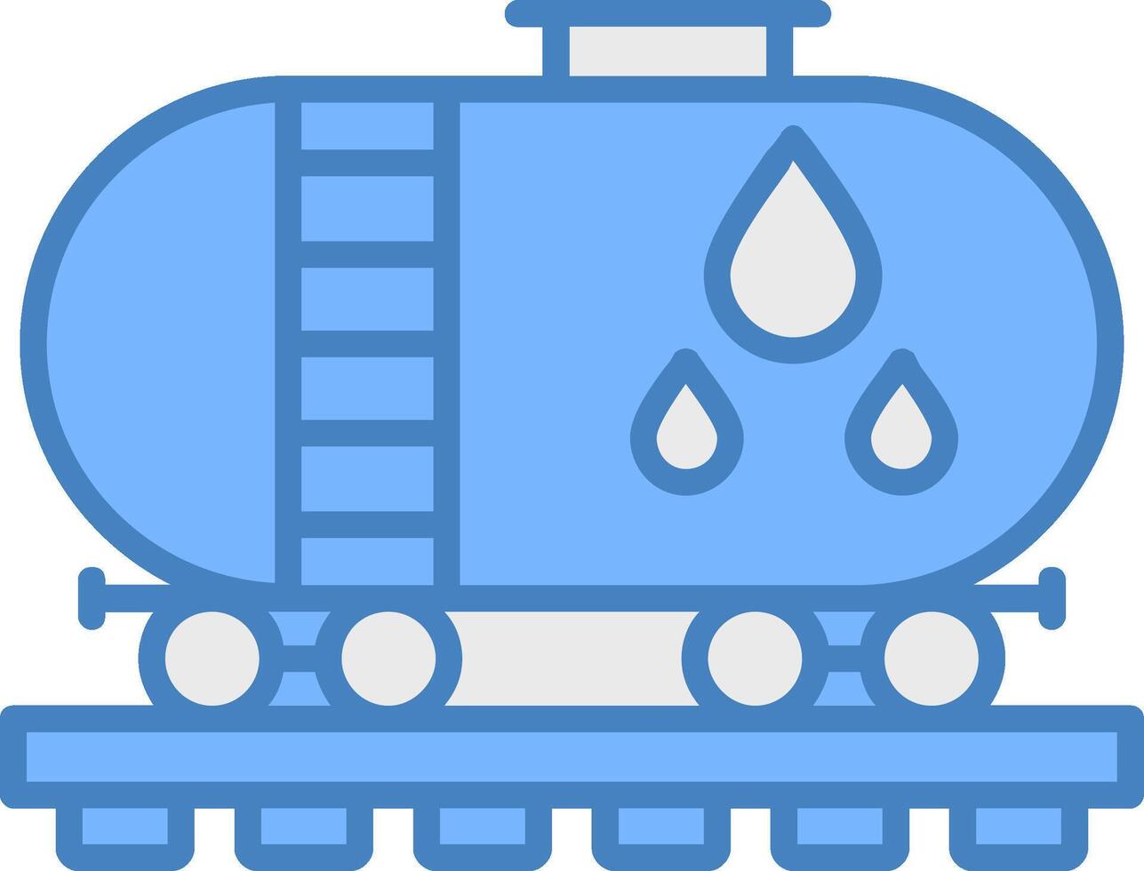 olie tank lijn gevulde blauw icoon vector