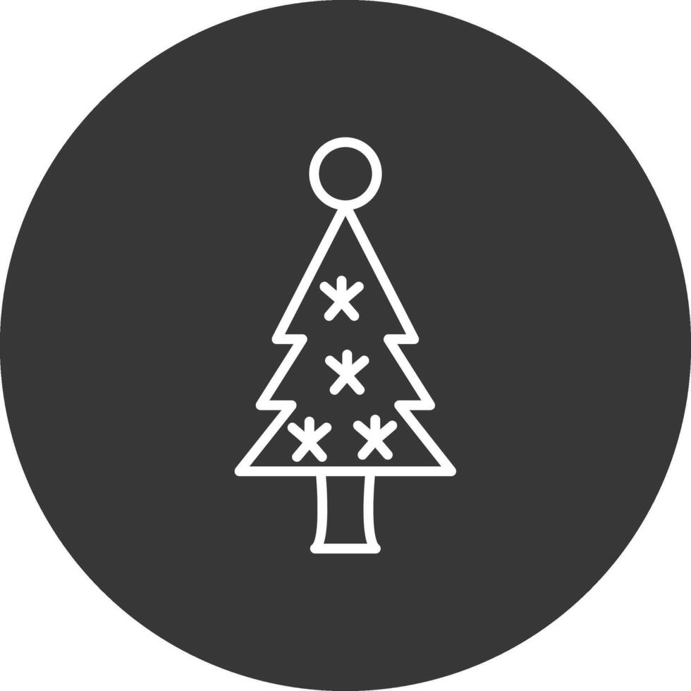 Kerstmis boom lijn omgekeerd icoon ontwerp vector