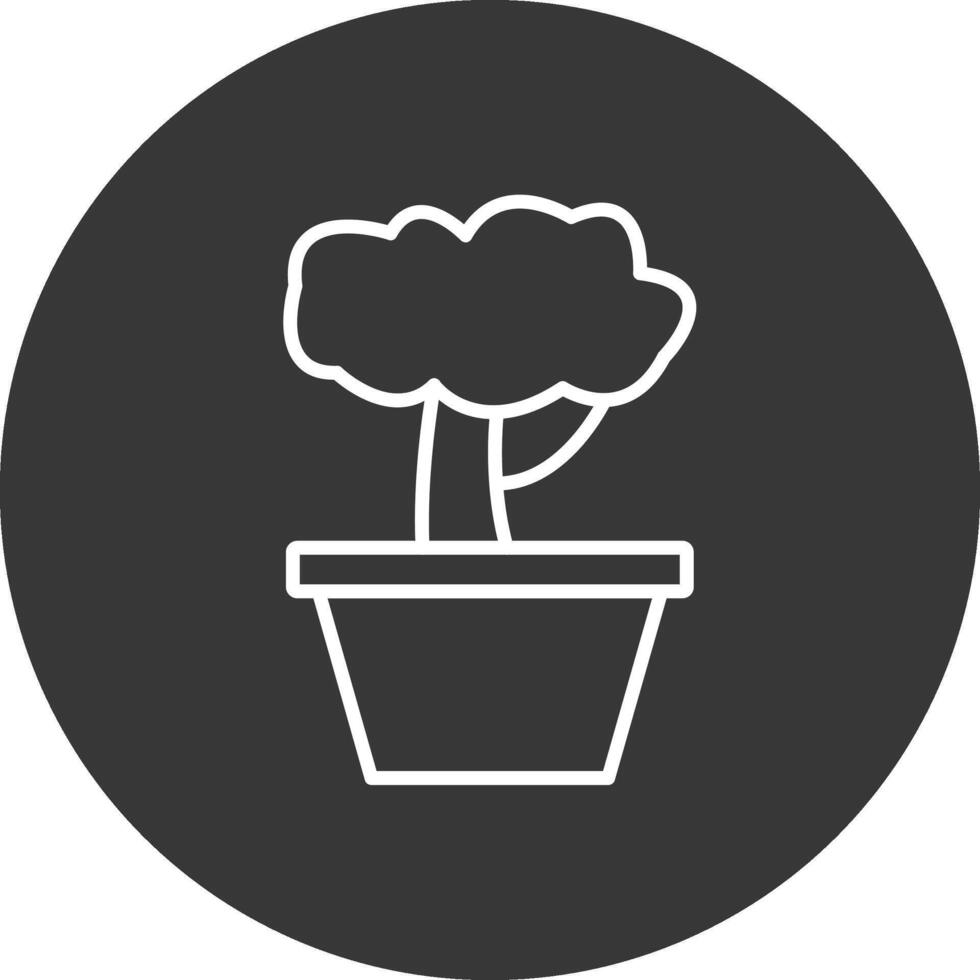 bonsai lijn omgekeerd icoon ontwerp vector