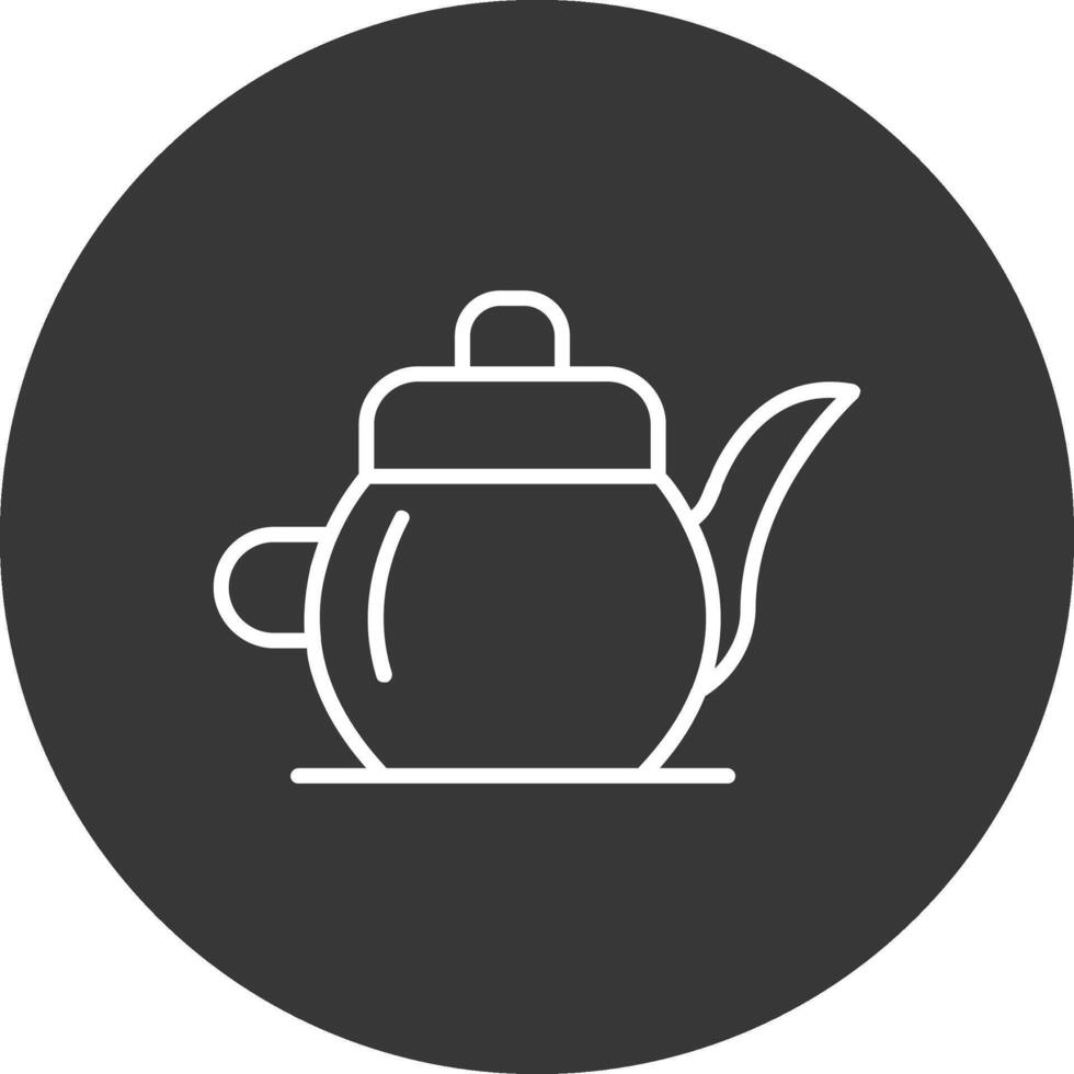 thee pot lijn omgekeerd icoon ontwerp vector