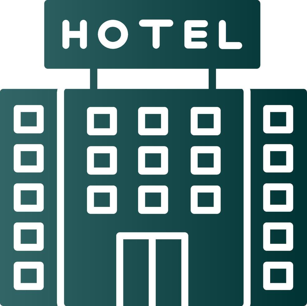 hotel glyph helling icoon vector