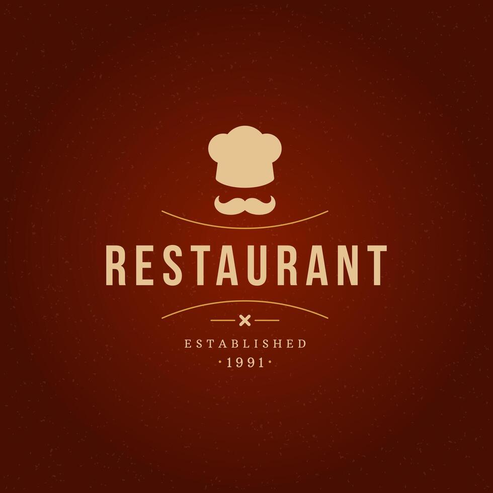 restaurant ontwerp element in wijnoogst stijl voor logotype vector