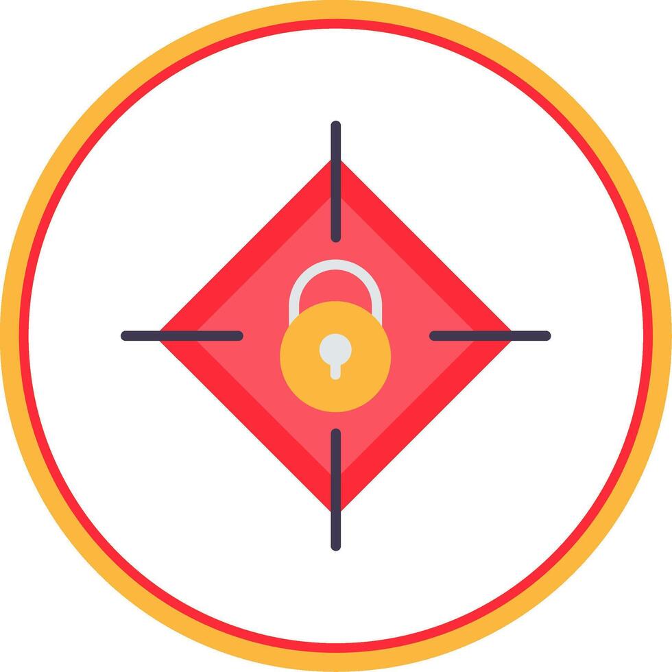 doelwit beveiligen vlak cirkel icoon vector