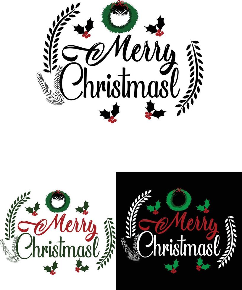 nieuwjaar en kerst typografie. vector