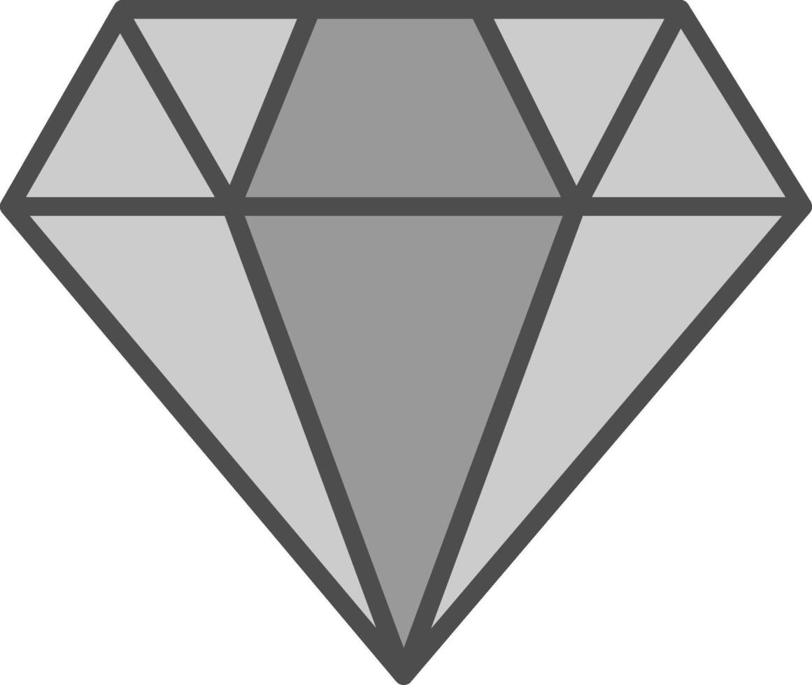 diamant lijn gevulde grijswaarden icoon ontwerp vector