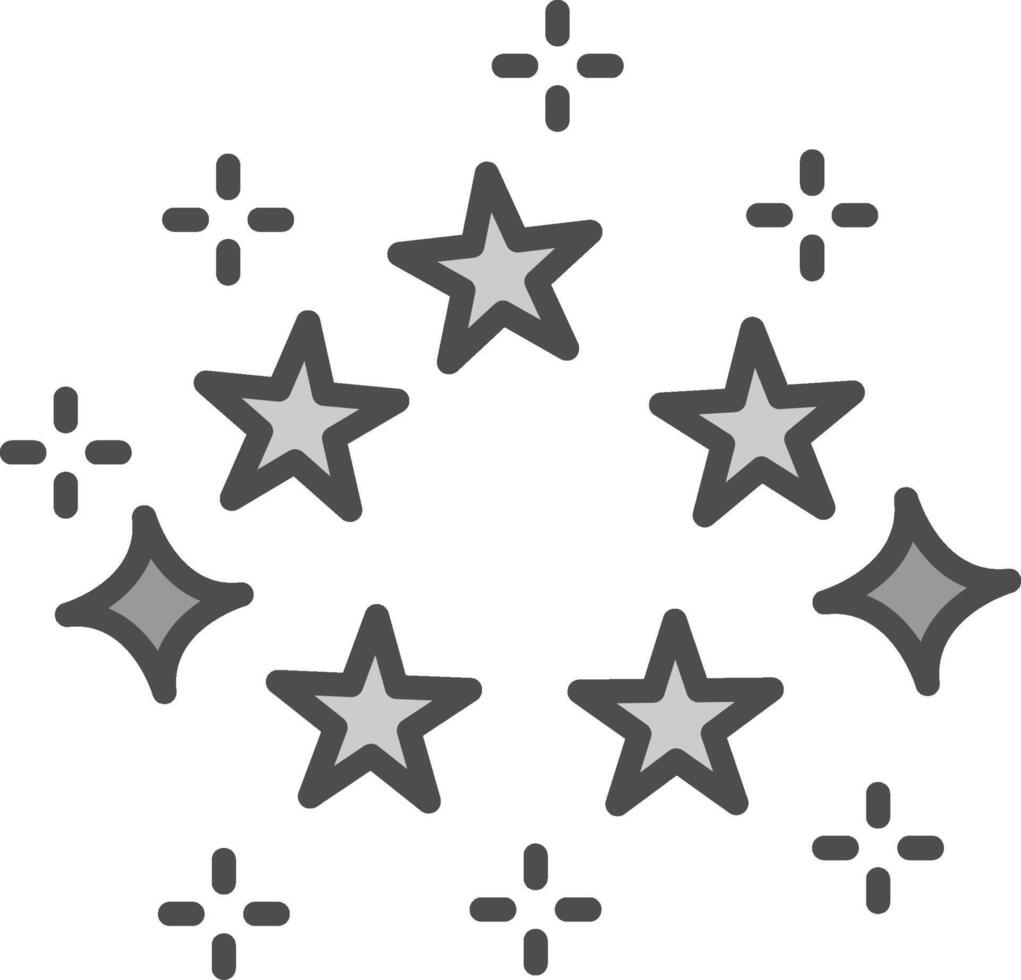 sterren lijn gevulde grijswaarden icoon ontwerp vector