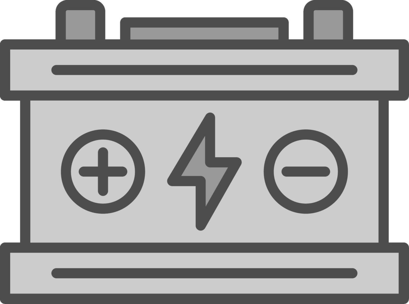 accumulator lijn gevulde grijswaarden icoon ontwerp vector