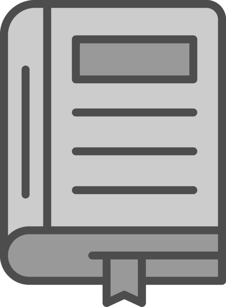 boek lijn gevulde grijswaarden icoon ontwerp vector