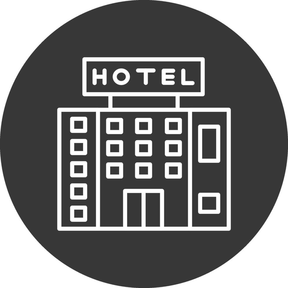 hotel lijn omgekeerd icoon ontwerp vector