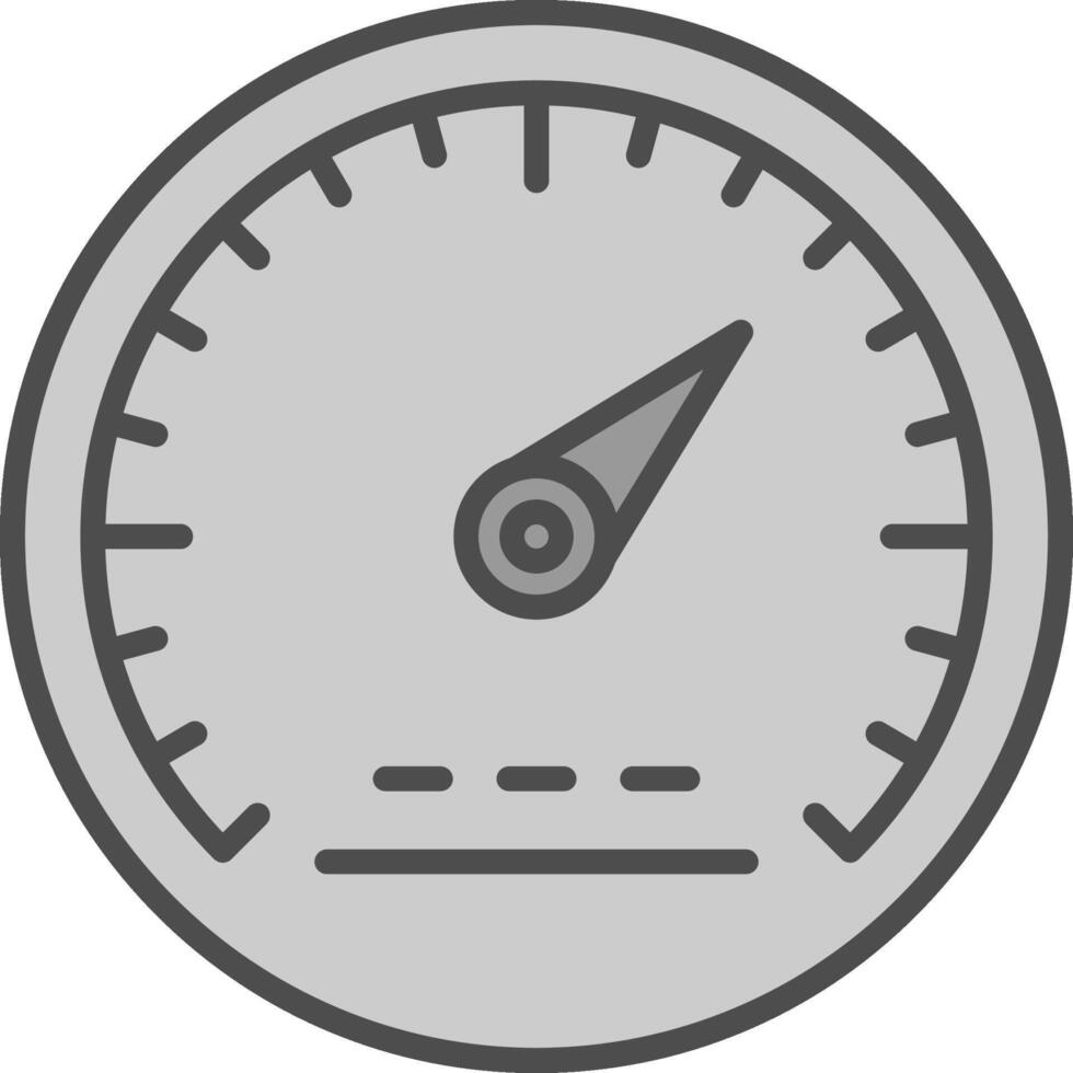 snelheidsmeter lijn gevulde grijswaarden icoon ontwerp vector