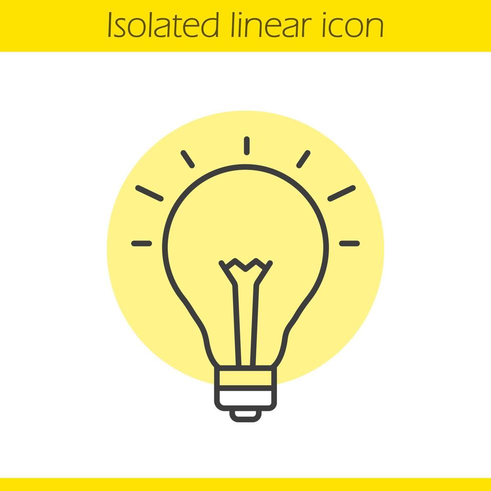 goed idee lineaire pictogram. gloeilamp dunne lijn illustratie. eureka contour symbool. vector geïsoleerde overzichtstekening