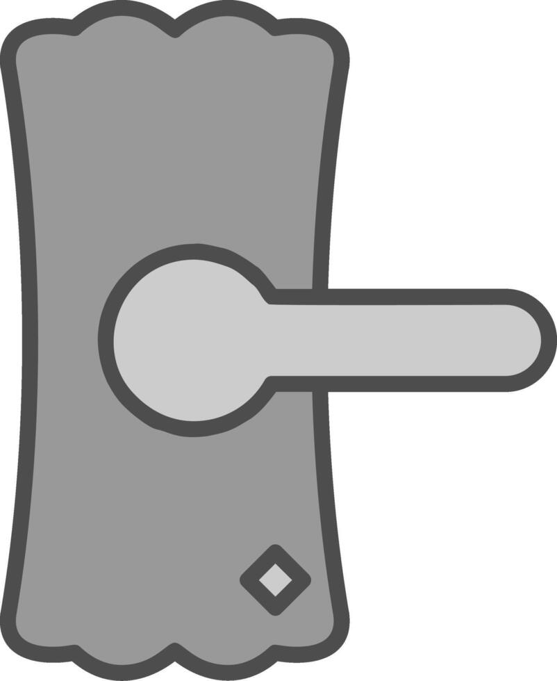 deur omgaan met lijn gevulde grijswaarden icoon ontwerp vector