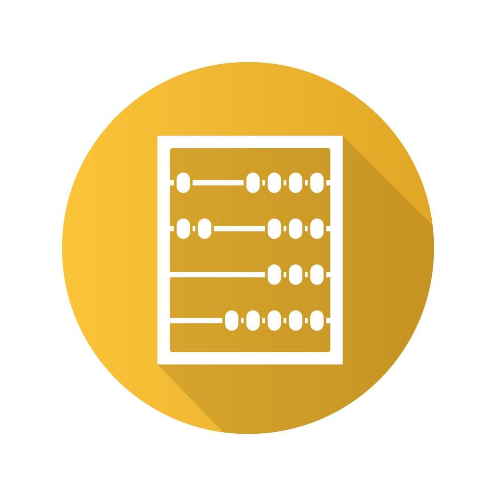 abacus platte ontwerp lange schaduw pictogram. vector silhouet symbool