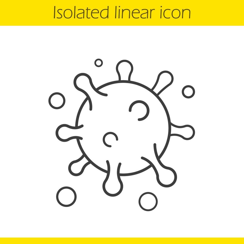 virus lineaire pictogram. bacterie dunne lijn illustratie. rond micro-organisme contoursymbool. vector geïsoleerde overzichtstekening