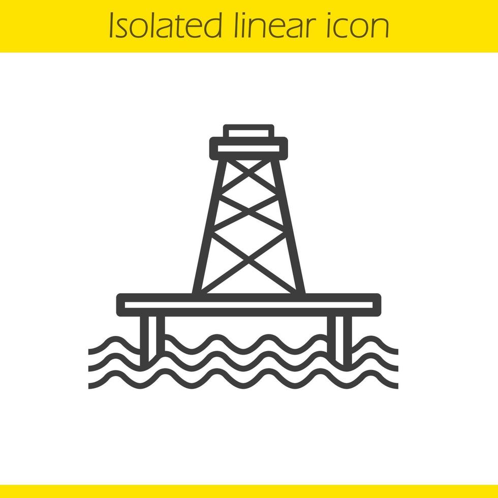 offshore zee goed lineair pictogram. dunne lijn illustratie. olieproductie toren contour symbool. vector geïsoleerde overzichtstekening