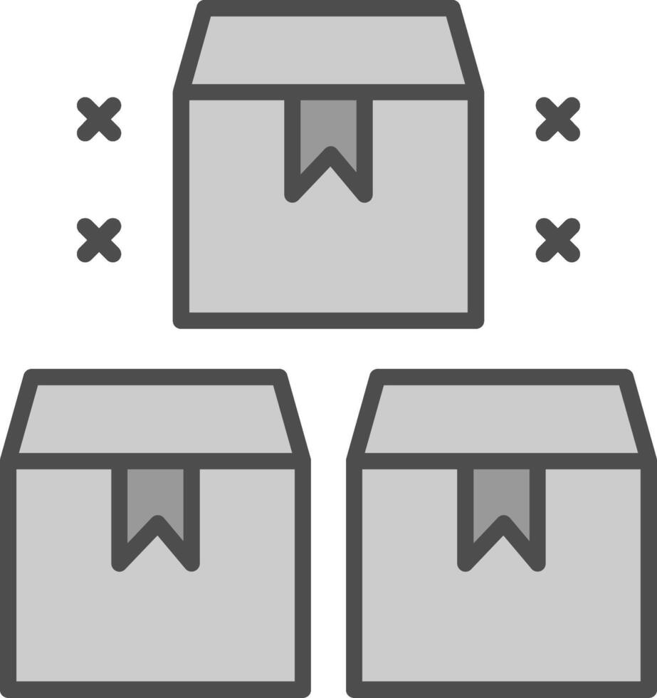 pakket lijn gevulde grijswaarden icoon ontwerp vector