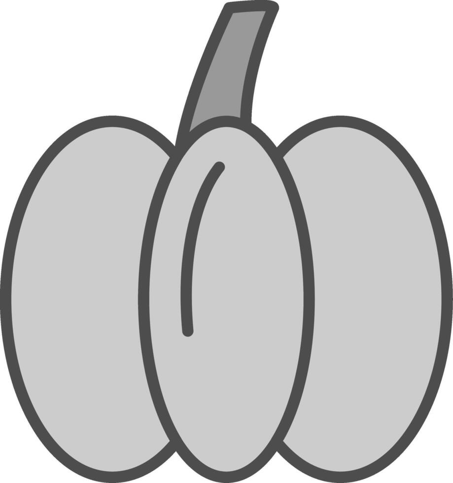 pompoen lijn gevulde grijswaarden icoon ontwerp vector