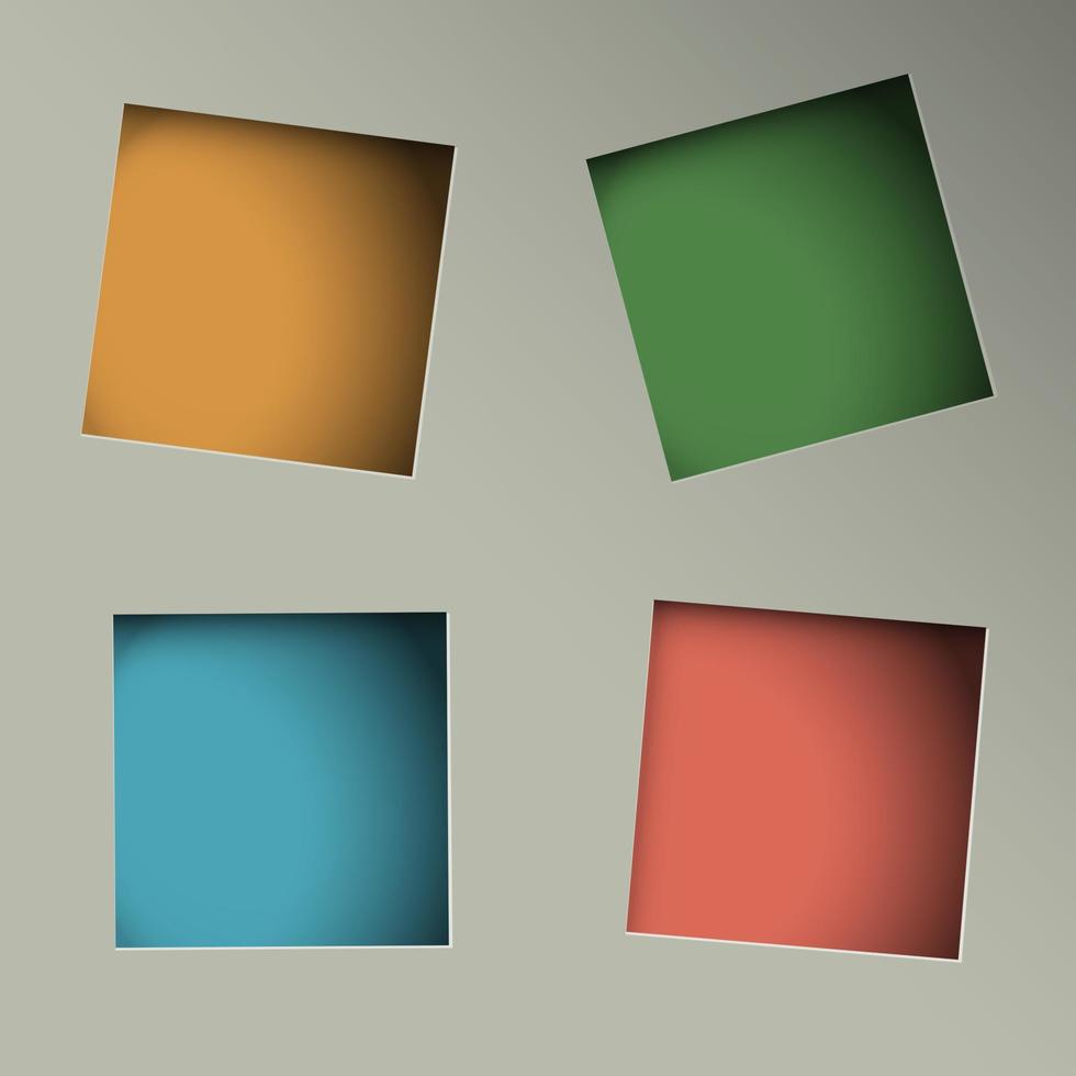 minimalistische achtergrond met vierkante papieren gaten vector