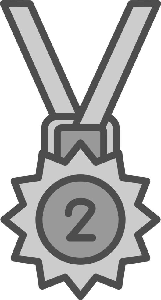 medaille lijn gevulde grijswaarden icoon ontwerp vector