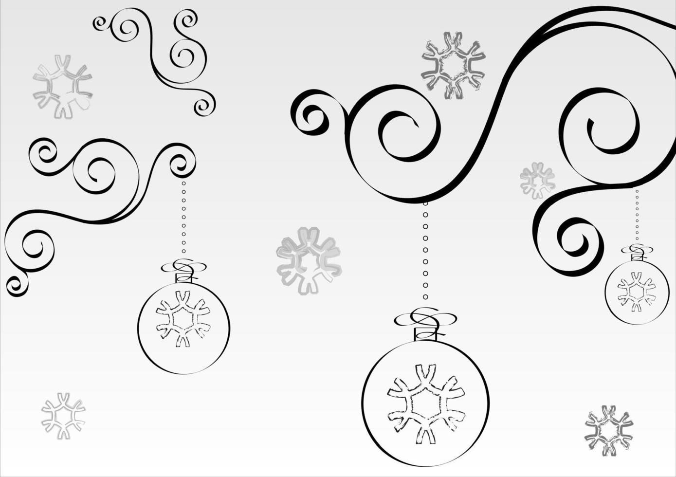 zwart-witte kerstachtergrond vector