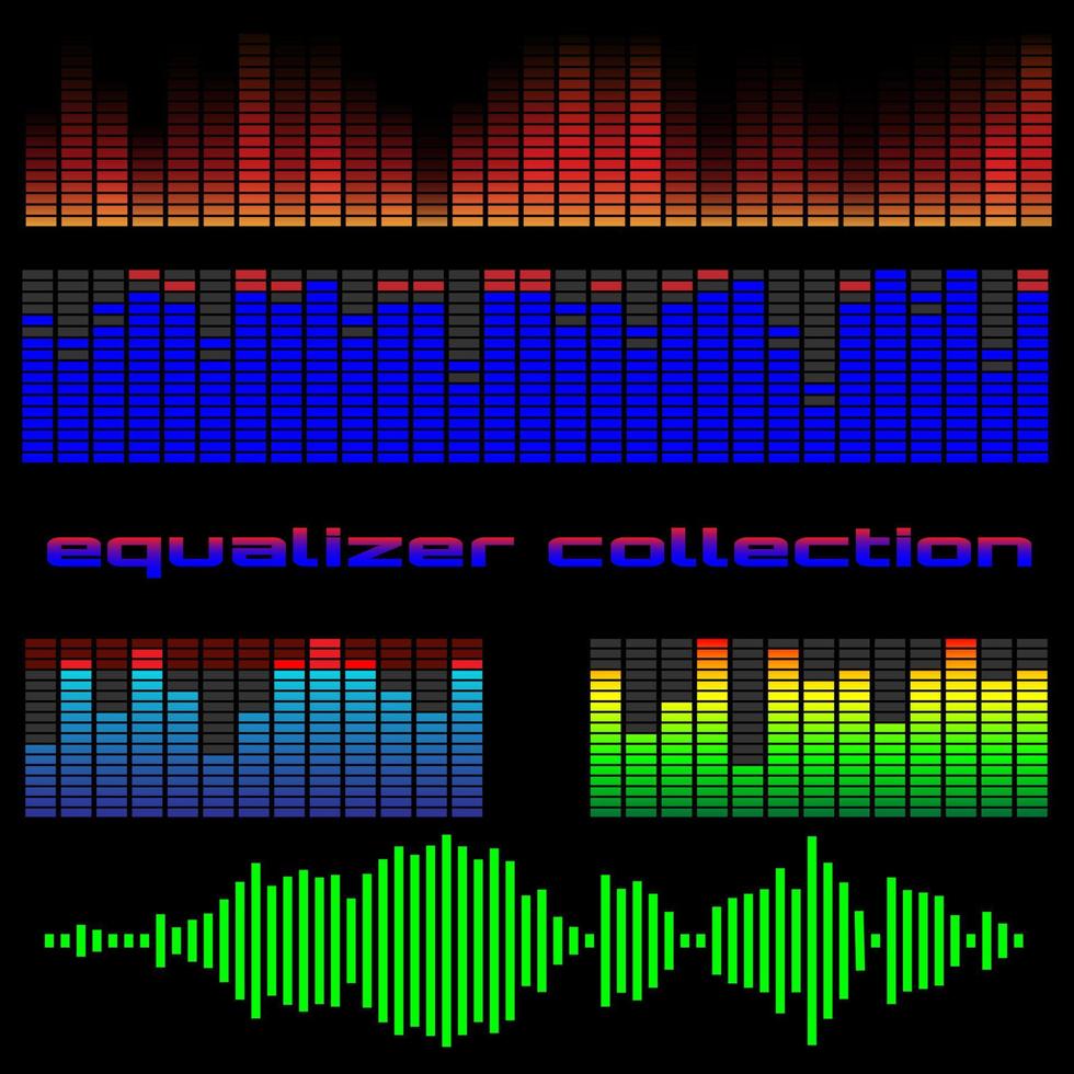 gekleurde equalizer set vector