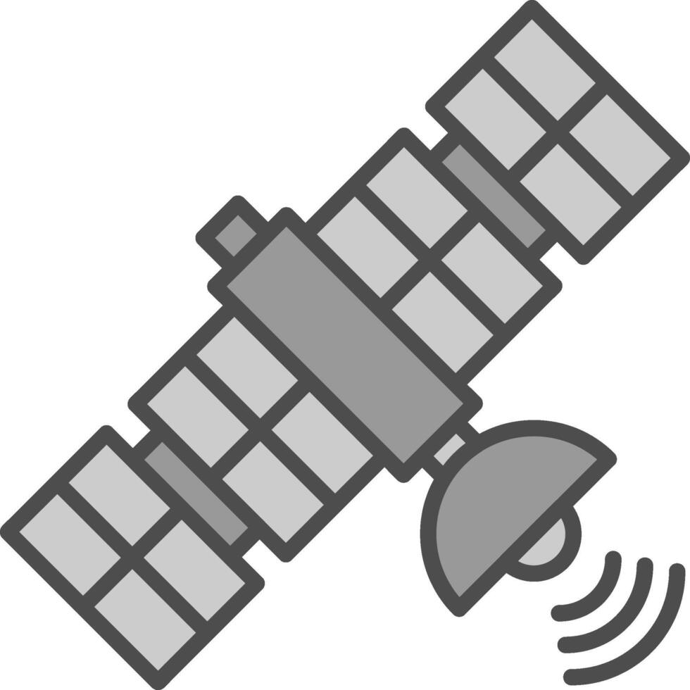 satelliet lijn gevulde grijswaarden icoon ontwerp vector