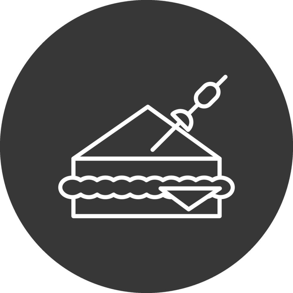 belegd broodje lijn omgekeerd icoon ontwerp vector
