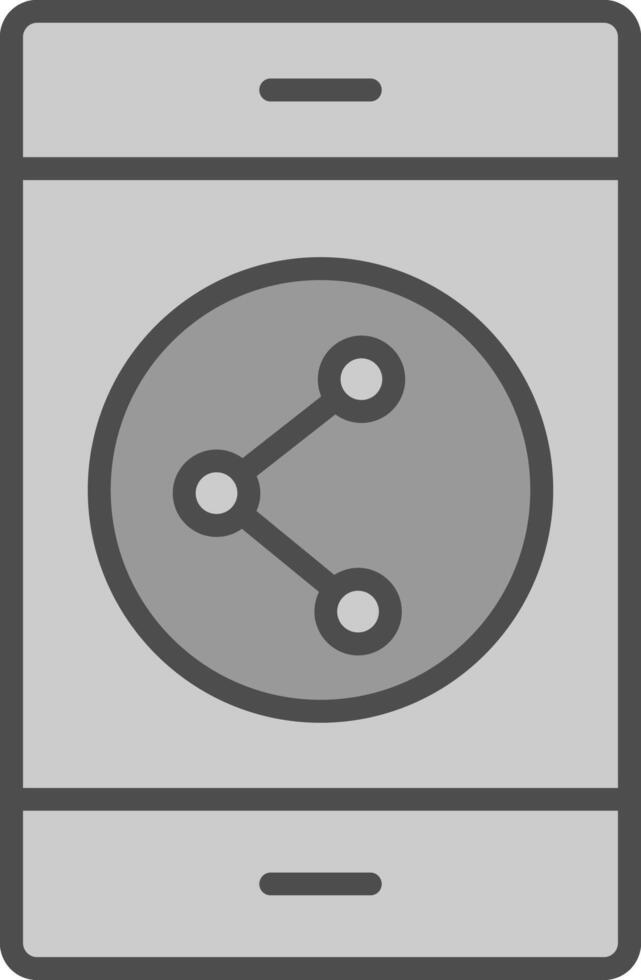sharing lijn gevulde grijswaarden icoon ontwerp vector