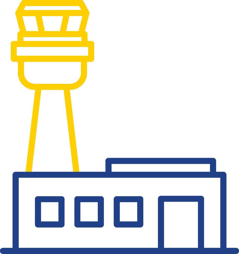 luchthaven lijn twee kleur icoon ontwerp vector