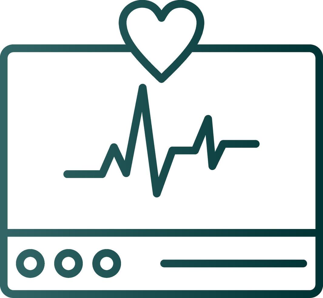 ecg toezicht houden op lijn helling icoon vector