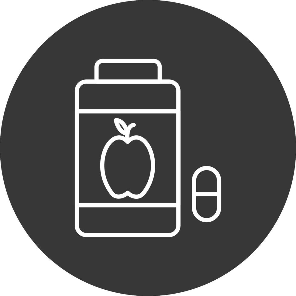 vitamines lijn omgekeerd icoon ontwerp vector