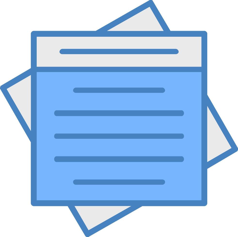 kleverig Notitie lijn gevulde blauw icoon vector
